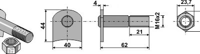 Blade bolt with self-locking nut-pressed