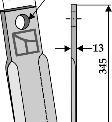 Straight blade 345x80mm