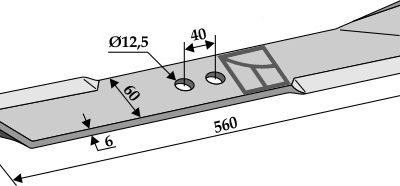 Mower blade 560mm - right