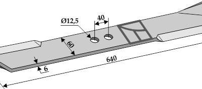 Mower blade 640mm - right