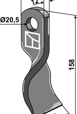 Twisted blade 158x50mm