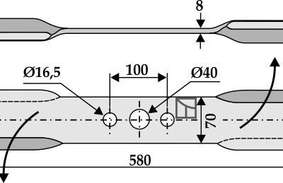 Mower blade 580mm - left
