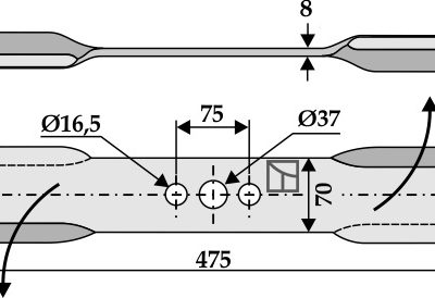 Mower blade 475mm - left