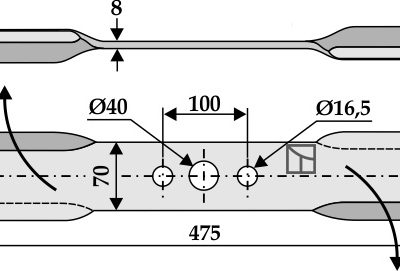 Mower blade 475mm - right