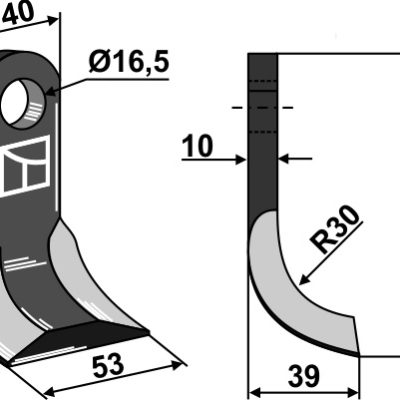 Y-blade 105x40mm