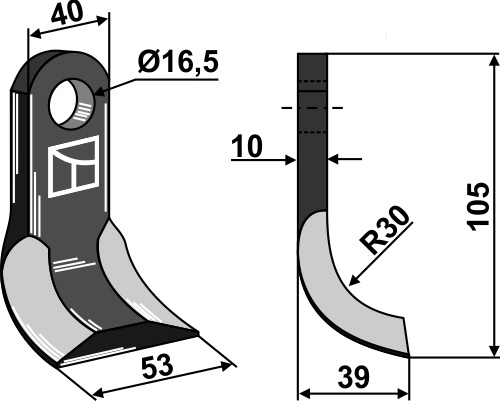 Y-blade 105x40mm