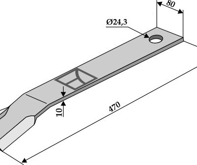Mower blade 470mm - left