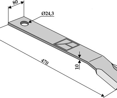 Mower blade 470mm - right