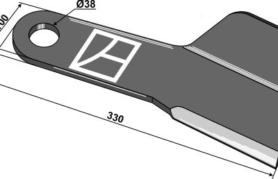 Mower blade 330mm, left