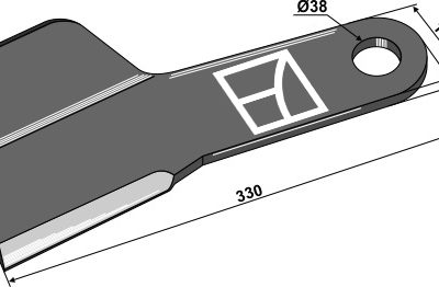 Mower blade 330mm, right