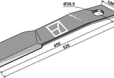 Mower blade 520mm - left