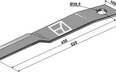 Mower blade 520mm - right