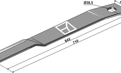 Mower blade 710mm - right