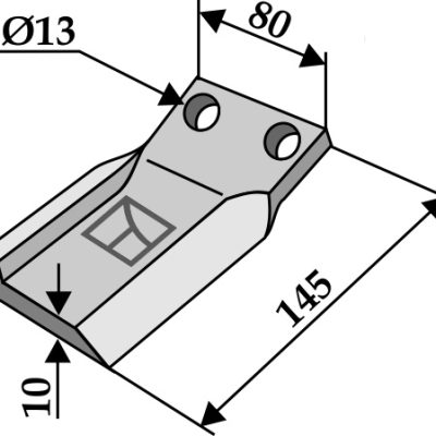 Replace blade 145x80mm, left