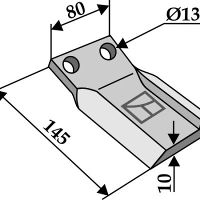 Replace blade 145x80mm, right