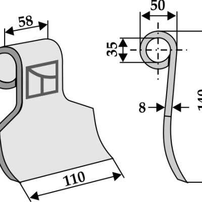 Flail 140x58mm