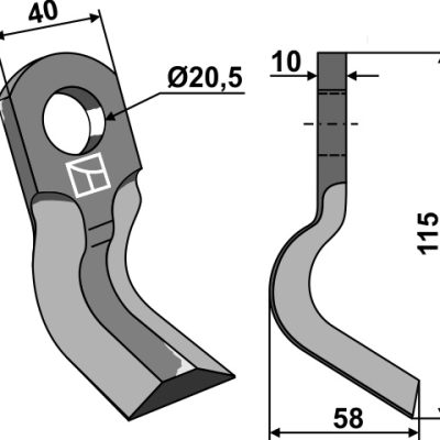 Y-blade 115x40mm