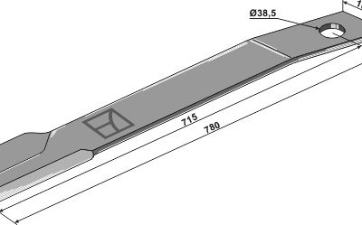 Mower blade 780mm - left