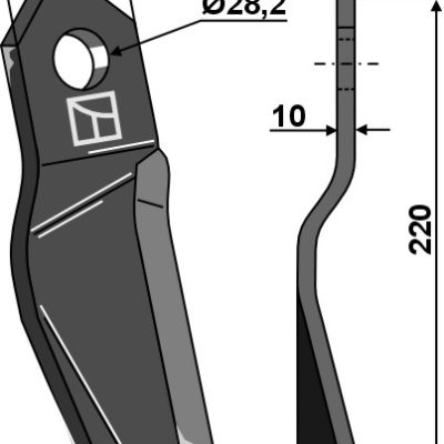 Comminution blade, left model