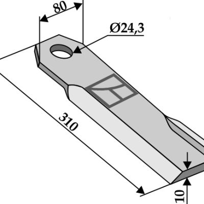 Flail 310x80mm - right - old model