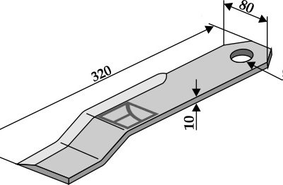 Communition blade 320x80mm - right