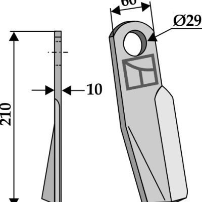 Flail 210x60mm - left