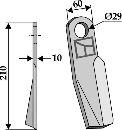 Flail 210x60mm - left