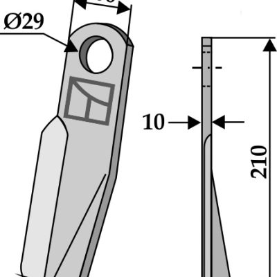 Flail 210x60mm - right