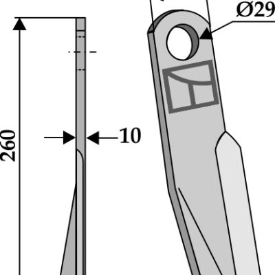 Flail 260x60mm - left
