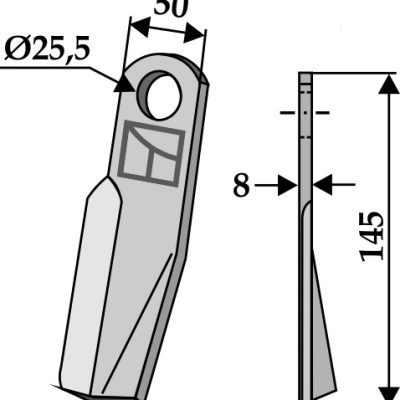 Flail 145x50mm - right
