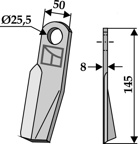 Flail 145x50mm - right