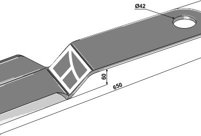 Blade 650x100mm - right model