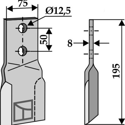 Flail 195x75mm, right