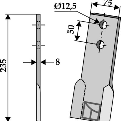 Flail 235x75mm, left