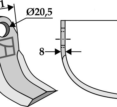 Arched blade 120x61mm