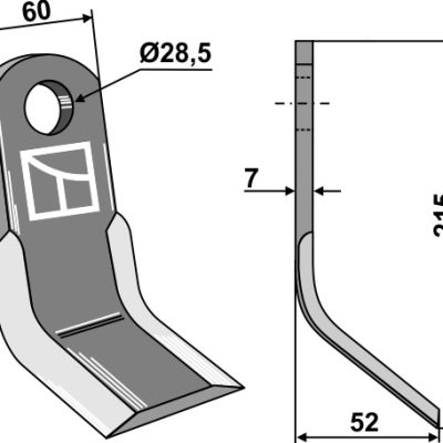Y-blade 215x60mm