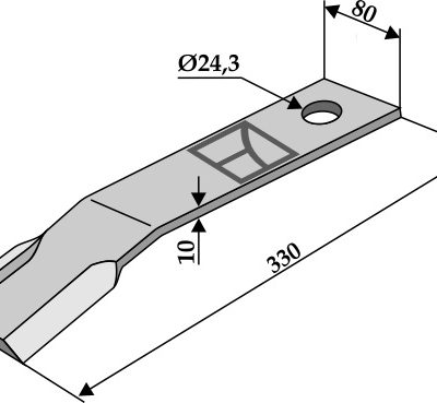 Mower blade 330mm - left