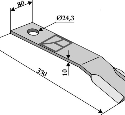 Mower blade 330mm - right