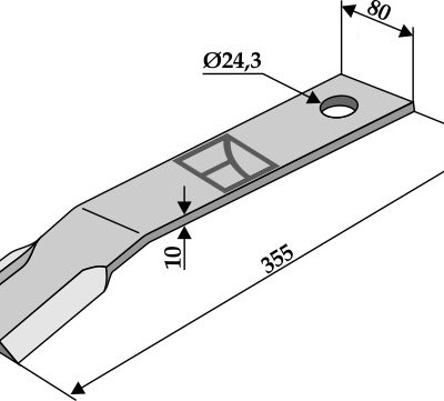Mower blade 355mm - left