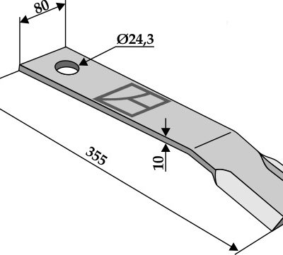 Mower blade 355mm - right