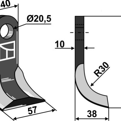 Y-blade 105x40mm