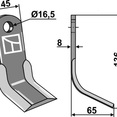Y-blade 136x45mm