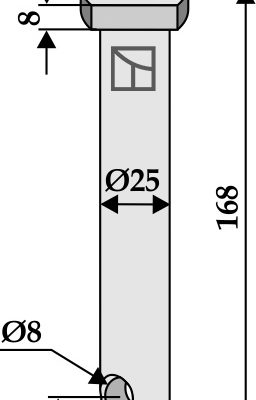 Pin Ø25x168
