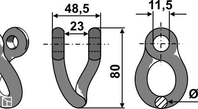 Twisted shackle