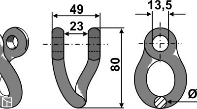 Twisted shackle