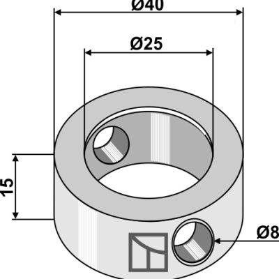 Clamping-ring 15xØ25xØ40
