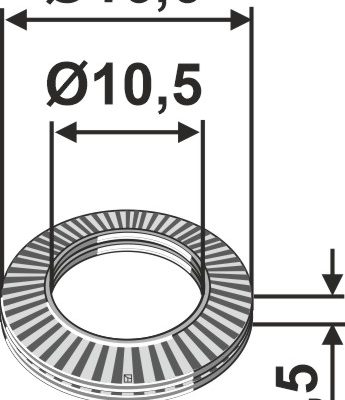 Washer Ø16,6x2,5xØ10,5