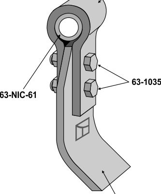 Flail assembled with holder, bush and blade