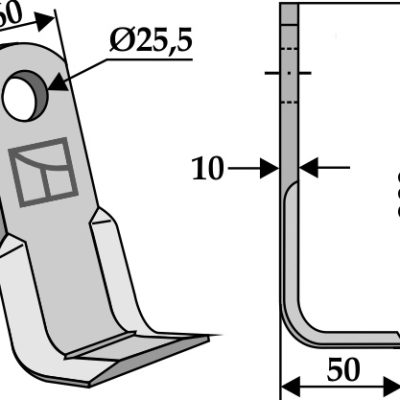 L-blade 200x60mm
