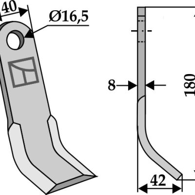 Y-blade 180x40mm